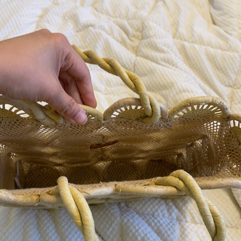 Madewell Woven Round Circle Straw Tote Bag in Natural Tan - Picture 5 of 5